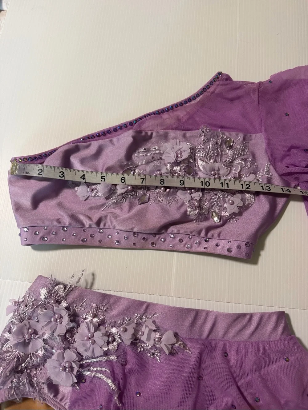 Patrick J designs solo custom dance costume 2 piece lavender purple fara MA adul